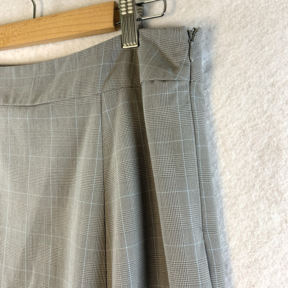 VTG Old‎ Navy Plaid Skirt Sz 8 Gray Light Academia Coquette Soft Girl Lace Trim - Picture 3 of 12